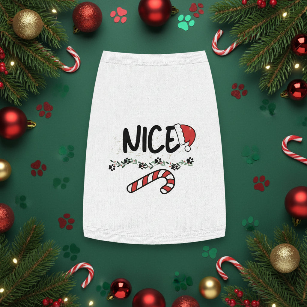 Nice Holiday Tank — White Pet Tank Top