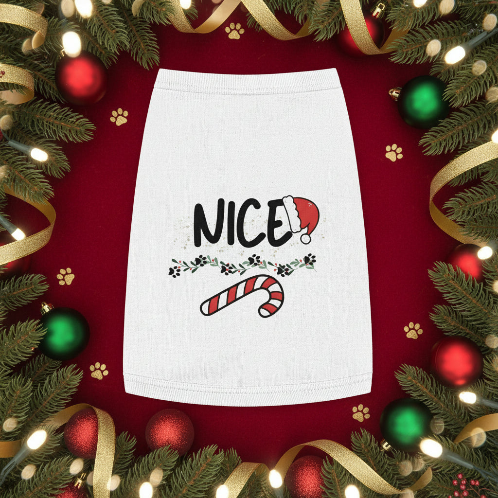 Nice Holiday Tank — White Pet Tank Top