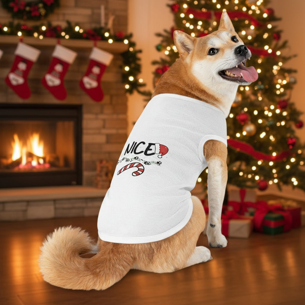 Nice Holiday Tank — White Pet Tank Top