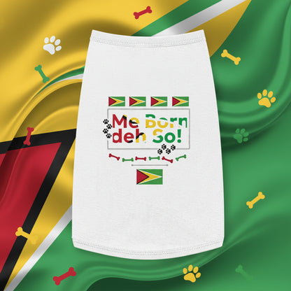 White towel with colorful text and flags on a white background
