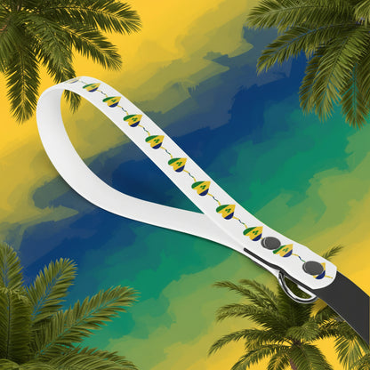 White belt with colorful pattern on a white background