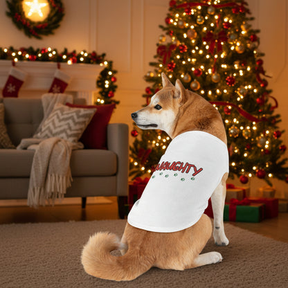 Naughty Holiday Tank — White Pet Tank Top