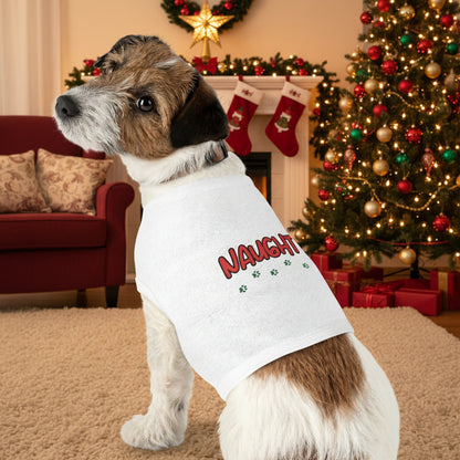 Naughty Holiday Tank — White Pet Tank Top