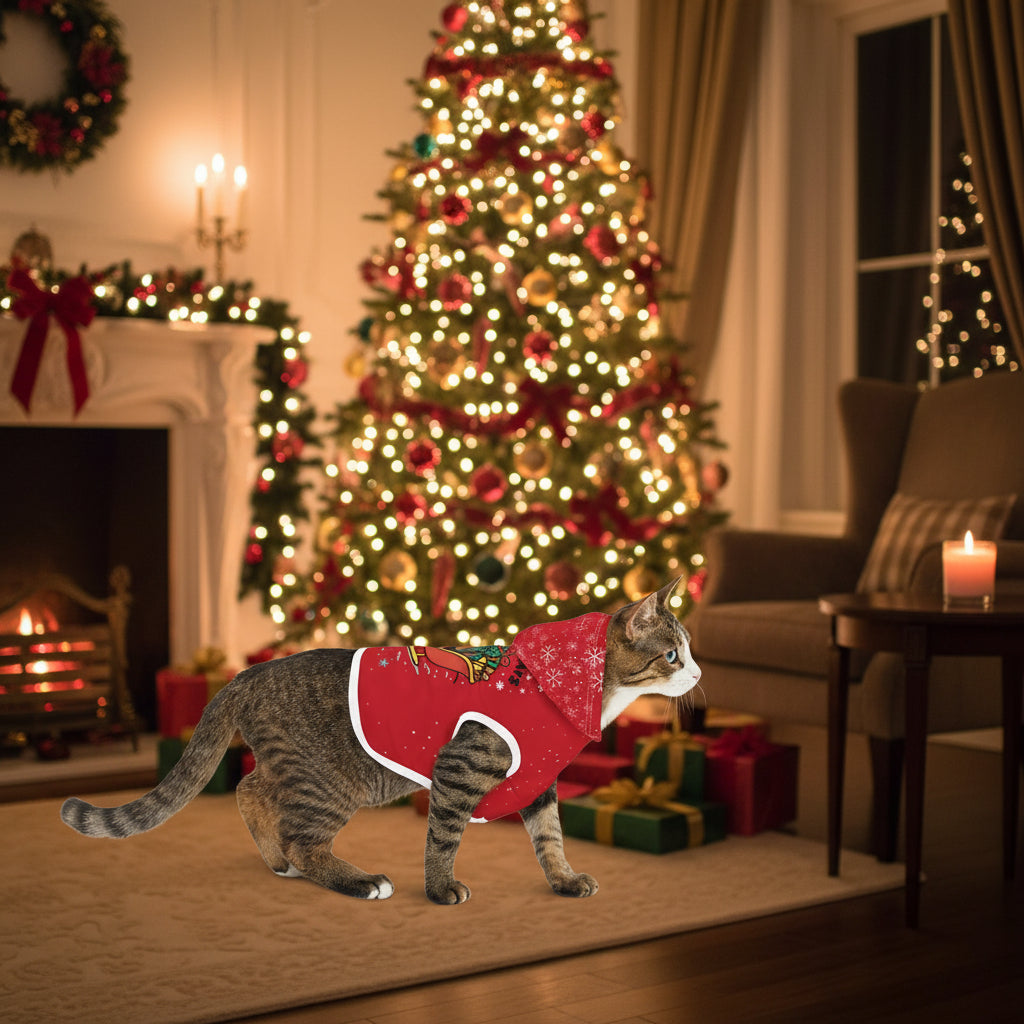 Santa Paw Sleigh Holiday Pet Hoodie