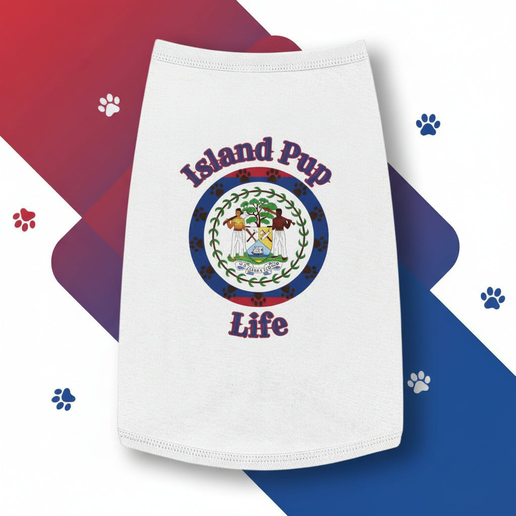 White skirt with 'Island Pop Life' design on a white background