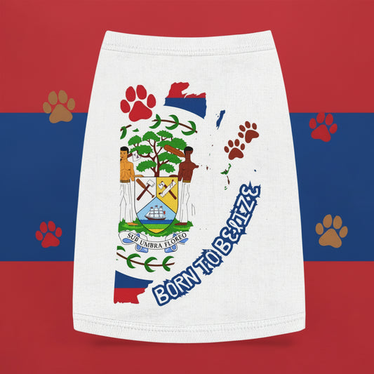 White skirt with colorful graphic design on a gray background