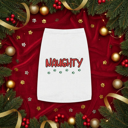 Naughty Holiday Tank — White Pet Tank Top