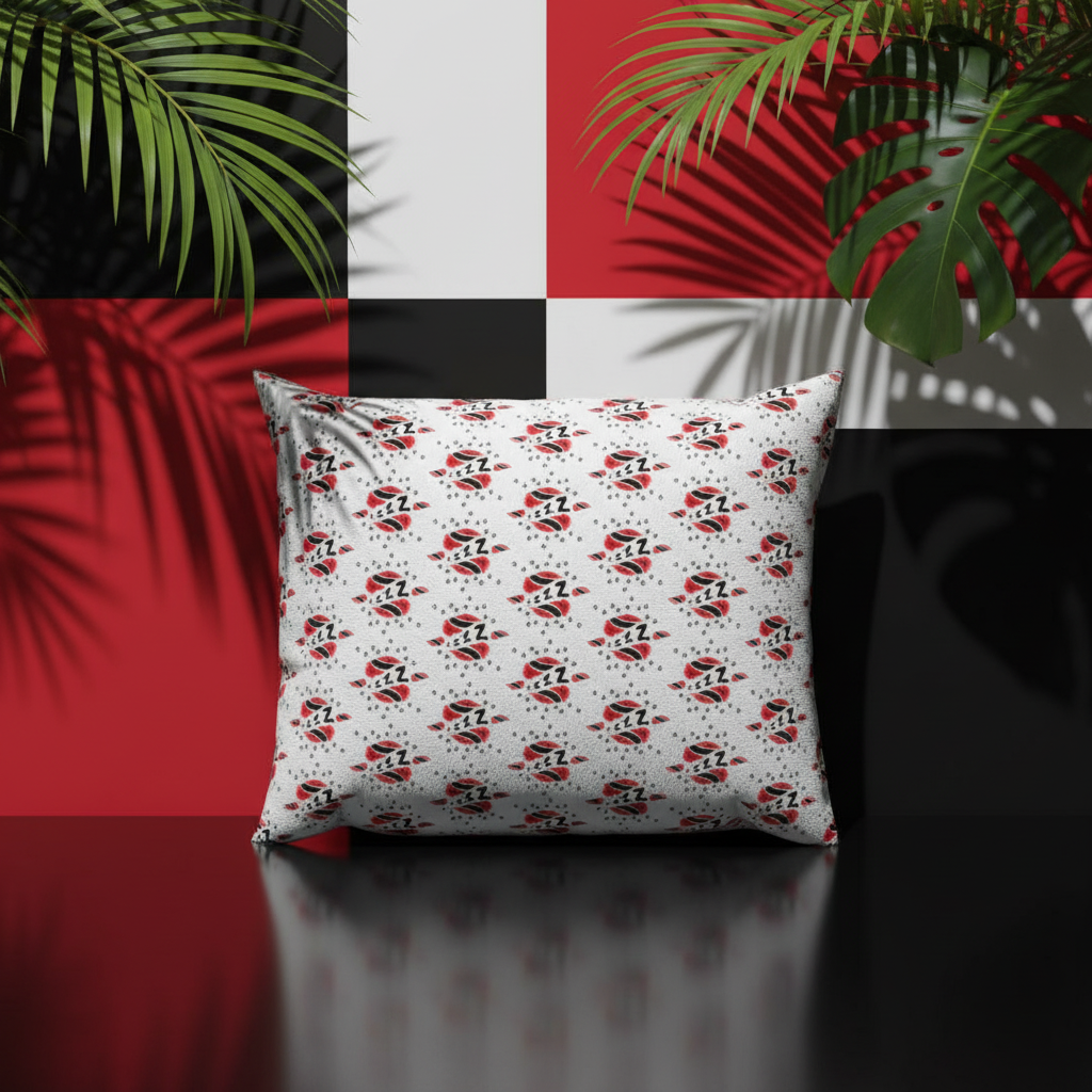 Pillowcase with zzz pattern on a beige background