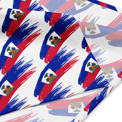 Painted Haiti Flag Pet Bandana