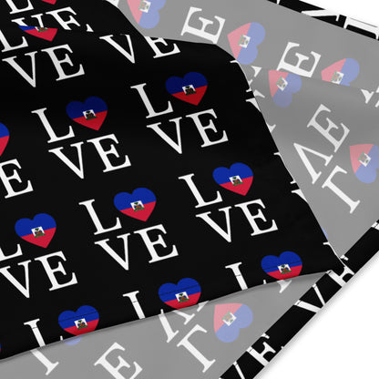 Haiti Love Pet Bandana - Black