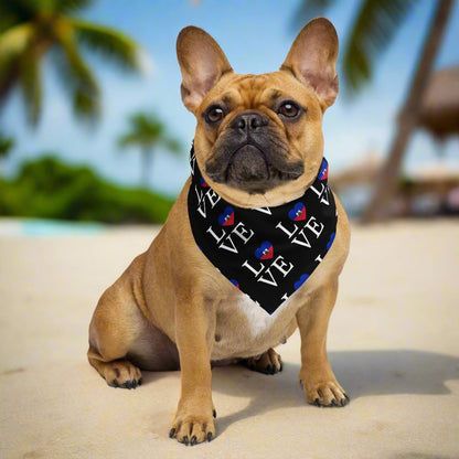 Haiti Love Pet Bandana - Black