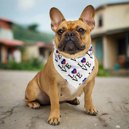 Haiti Love Pet Bandana - White